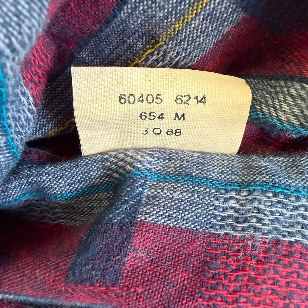 Vintage Levi Strauss Sutter Creek Cotton Flannel Plaid Button Up Shirt Large Red - Picture 12 of 13